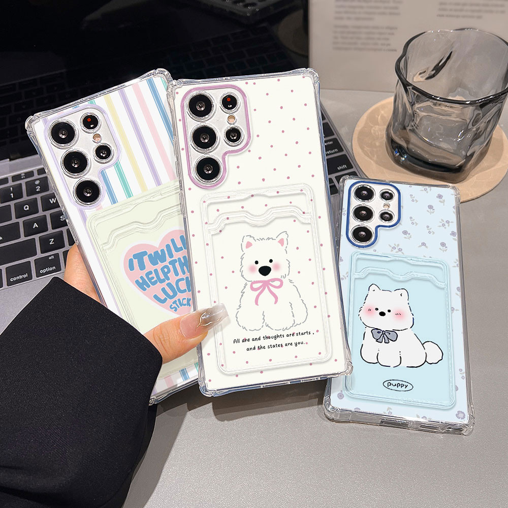 เคสโทรศัพท์แบบมีการ์ด TPU For Samsung A54 A55 A71 A52S A06 A16 A25 A24 A12 A34 A35 A53 A05S A03 A15 A13 A14 กันฝุ่น Case