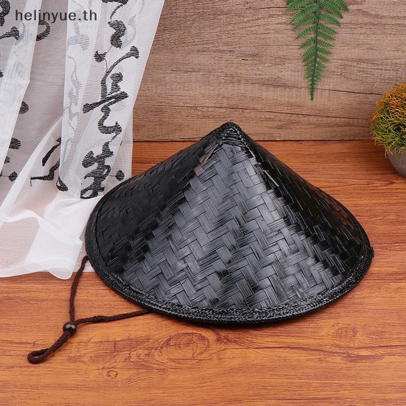 HELINYUE หมวก Samurai ฟางจีนคอสเพลย์ญี่ปุ่นข้าวเอเชียไม้ไผ่ Conical หมวก Party Farmer Cone Decor ตกแต่ง TH
