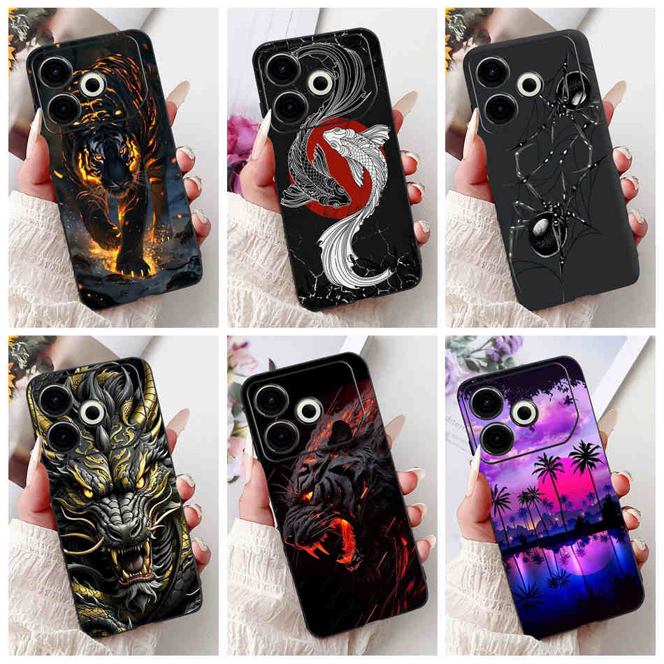 สําหรับ Tecno Pova 6 Neo เคสโทรศัพท์ Pova6 Neo 4G ใหม่แฟชั่น Dragon Spider สไตล์ซิลิโคนอ่อนนุ่มสีดําปลอกซิลิโคน