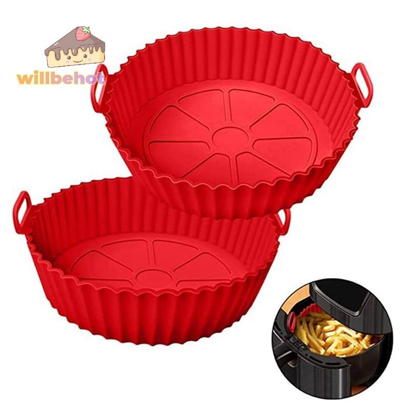 [WillbehotT] 1pc Air Fryerซิลิโคนถาดอบเสื่อวงกลมทนอุณหภูมิสูงพับเกรดอาหารคู่หูถาดอบ [ใหม่]