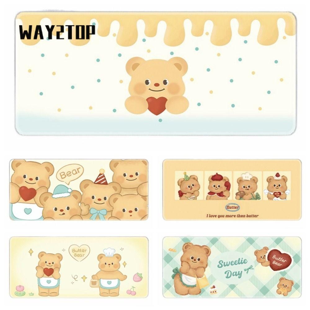 ทาง2สูงสุด แผ่นรองเมาส์หมีเนย,แผ่นรองโต๊ะการ์ตูน น่ารัก,อุปกรณ์เล่นเกมกันลื่นแป้นพิมพ์เสื่อหนู