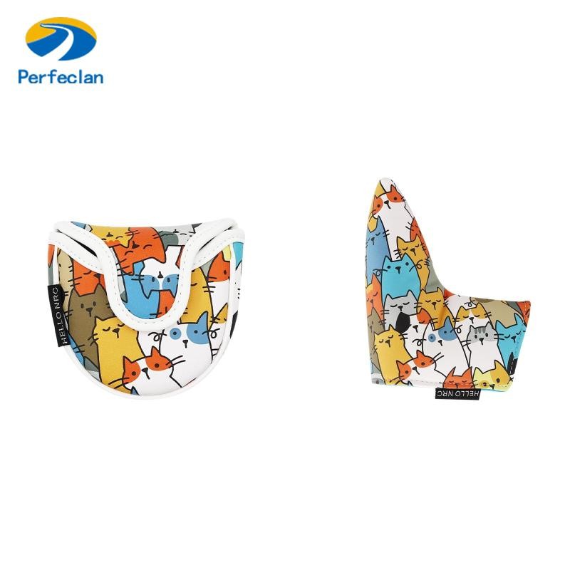 [Perfeclan] Golf Mallet Putter Head Cover อุปกรณ์กอล์ฟ ผ้าคลุมพัตเตอร์แฟชั่น