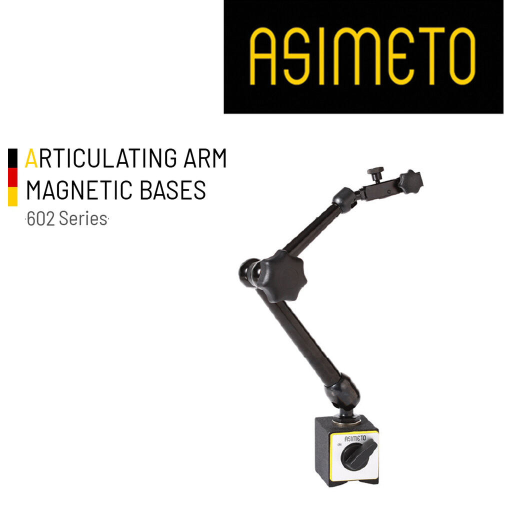 Asimeto ขาตั้งแม่เหล็ก จับไดอัลเกจ หมุนรอบตัว Articulating Arm Magnetic Bases 30kgf, 80kgf, 130kgf