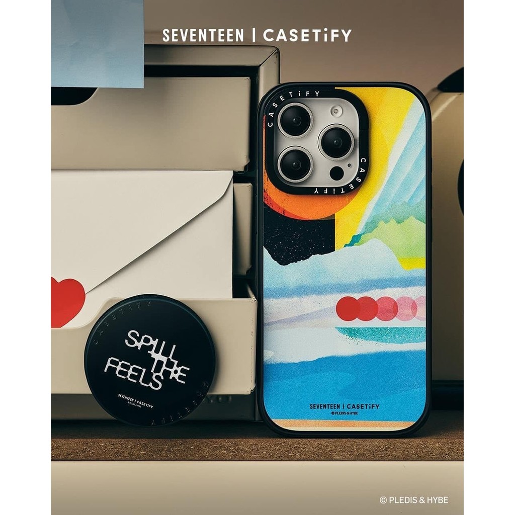 Casetify X SEVENTEEN SPILL THE FEELS Feel You Case Impact Case แม่เหล็กดูด Hard อะคริลิคด้านหลังสําหรับ Apple IPhone 12 13 14 15 16 Pro Max Plus พร้อมกล่อง
