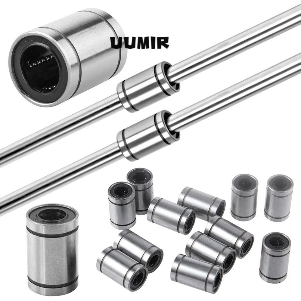 Uumir Linear Ball Bearing CNC Part ชุบนิกเกิลสําหรับเครื่องพิมพ์ LM3UU LM4UU LM5UU LM6UU
