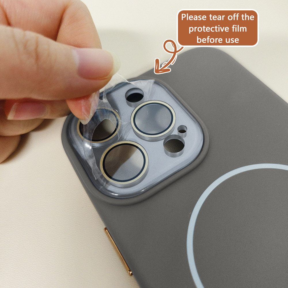 เคสไอโฟนซิลิโคนแม่เหล็ก foriPhone 11 14 15 12 16 Pro Max เคสไอโฟน 13 ชาร์จไร้สาย Case รวมอยู่ด้วยเลนส์กล้อง - รูปที่ 5