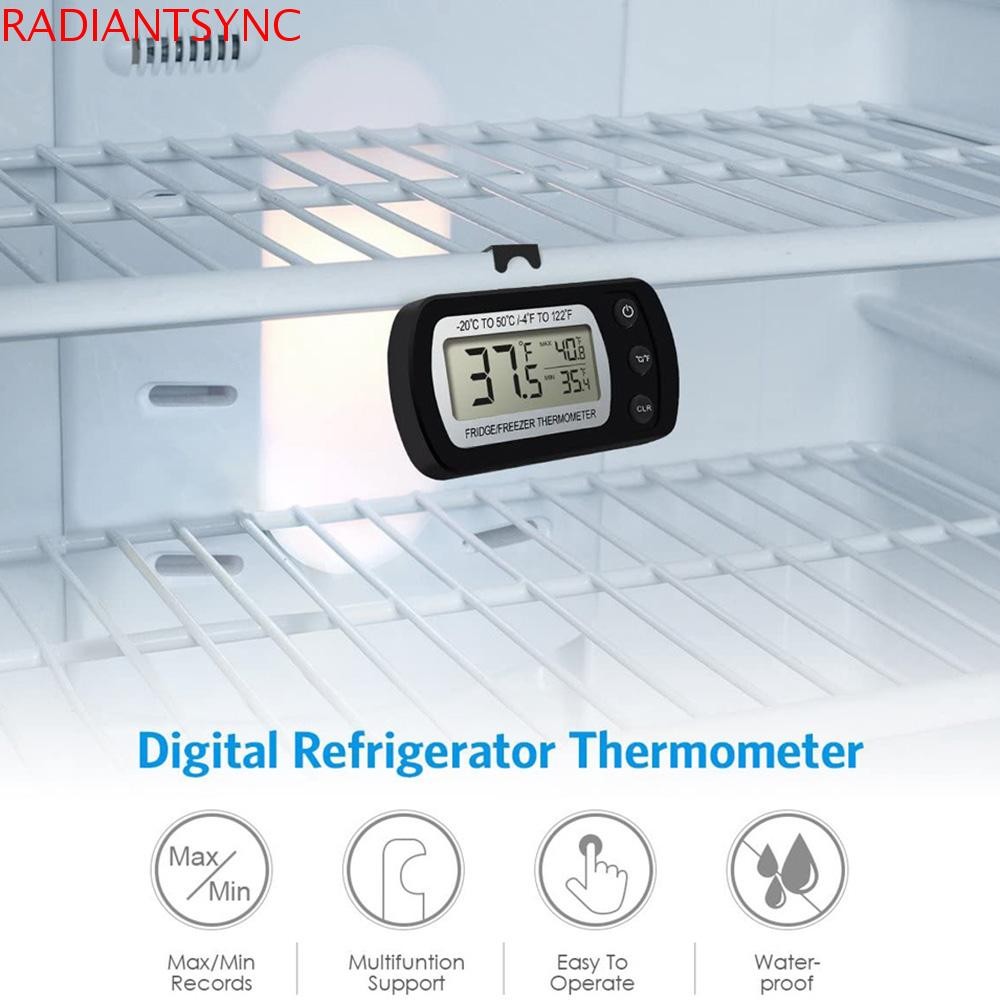 Radiantsync เครื่องวัดอุณหภูมิตู้เย็นแบบพกพากันน้ําเครื่องทําความเย็นแบบแขวนตู้เย็น