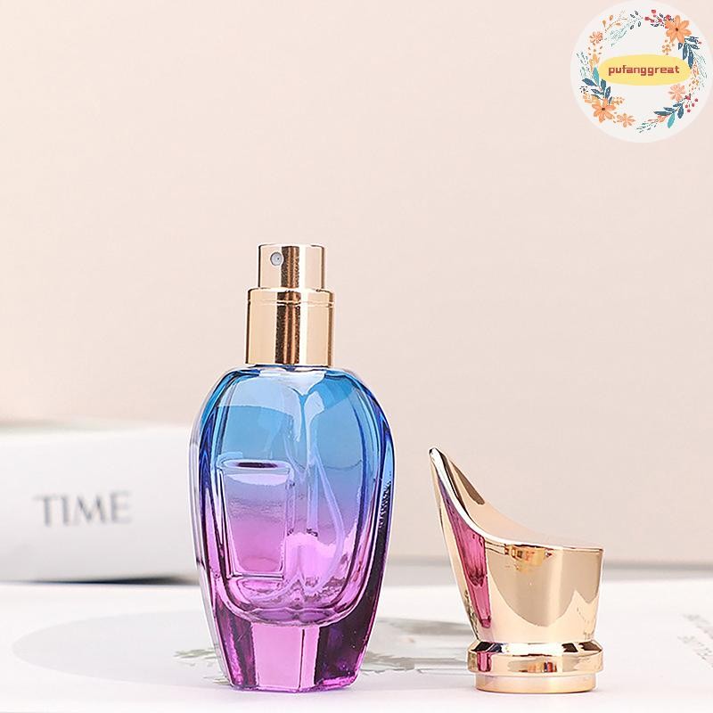 Pufanggreat ขวดน้ําหอม 30ML 50ml แก้วที่มีสีสันขนาดใหญ่ความจุน้ําหอม Atomizer ความจุสูงคอนเทนเนอร์ที่ว่างเปล่าแบบพกพารีฟิล TH