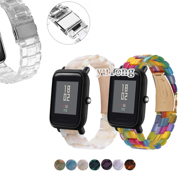 20 มม.22 มม. สายเรซิ่นสําหรับ Huami Amazfit Bip6 Bip5 Bip3 Bip 3 5 6 Lite SU Pro Unity สุภาพสตรี Elegant นาฬิกาโปร่งใส