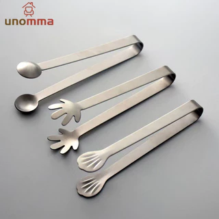 🎈ที่คีบน้ําแข็ง ที่หนีบน้ำแข็ง สเตนเลส สําหรับคีบน้ําแข็ง อาหาร บาร์บีคิว unomma