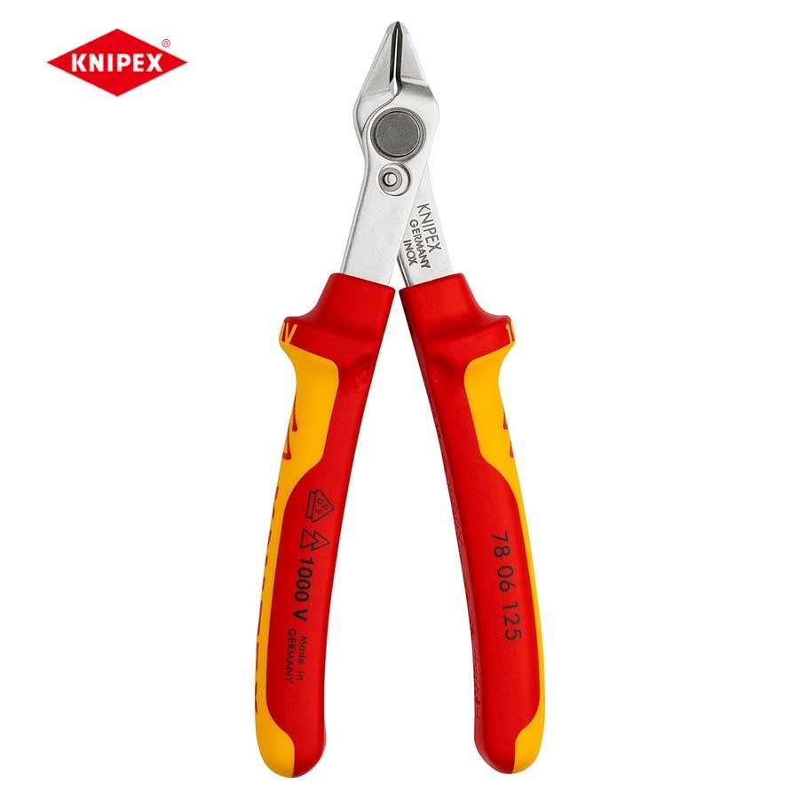 KNIPEX ฉนวนอิเล็กทรอนิกส์ Super Knips 1000V VDE 125 มม. คีมช่างไฟฟ้า 78 06 125 VDE