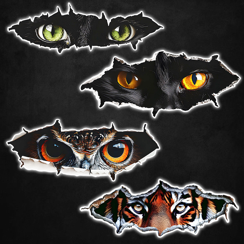 [Two Pieces] Automobile Sticker Creative Personalized 3D Stickers Car Decal E-Bike Stickers Hood Scr