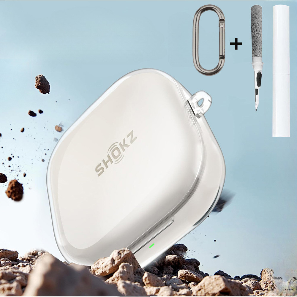 เคสใสพร้อมชุดทําความสะอาดสําหรับ SHOKZ OpenFit 2 (T920) 2025 สําหรับ Shokz OpenFit Air T511 ฝาครอบเคส TPU โปร่งใสสําหรับ Shokz OpenFit T910 หูฟังไร้สายเปิดหู
