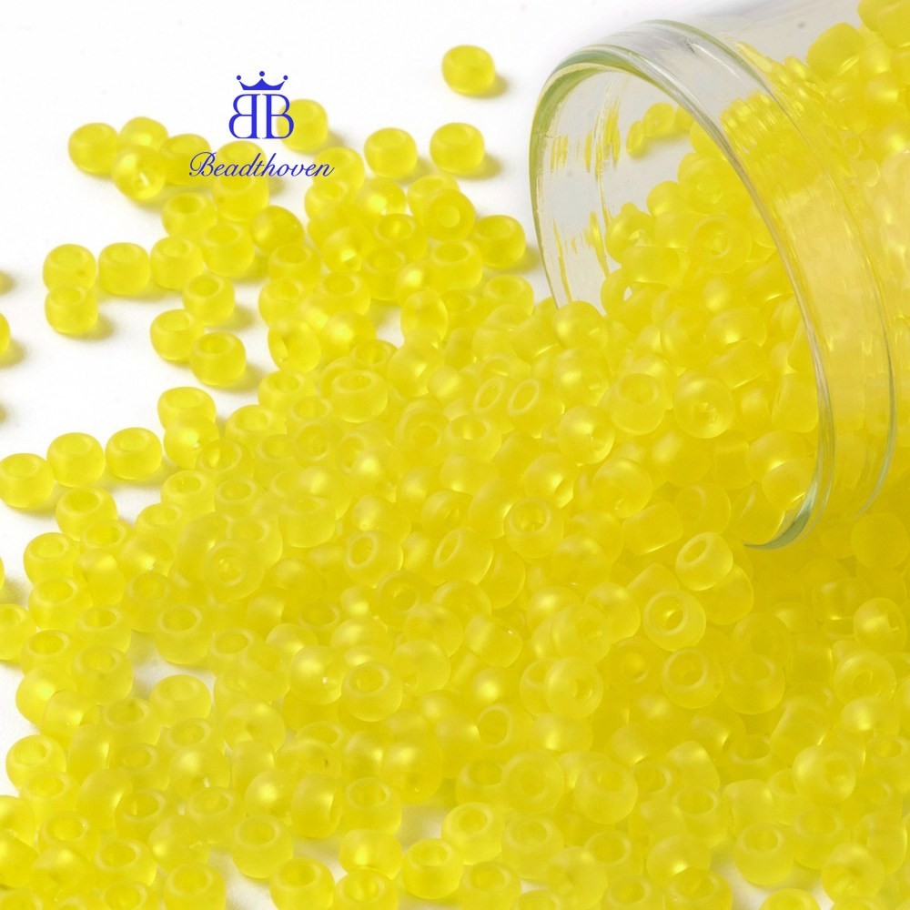 TOHO รอบเมล็ดลูกปัดญี่ปุ่น Matte Lemon 8/0 3 มม. รู 1 มม. 10กรัม (ประมาณ 222 ชิ้น)