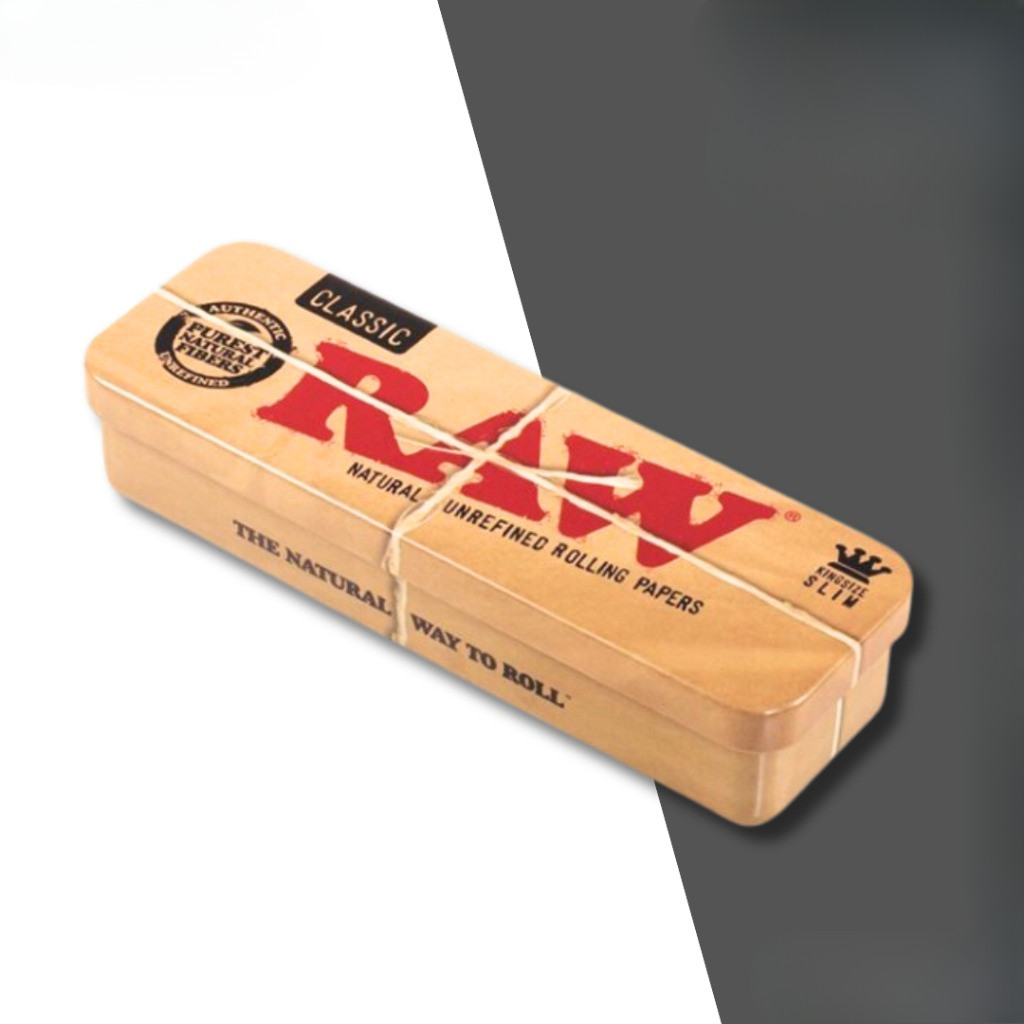 Raw Cone caddy กล่องเหล็ก Raw Metal Tin Case Raw paper case 110mm กล่องเหล็ก Raw 👌