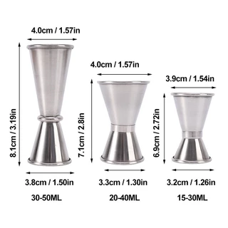 【COD】Jigger จิกเกอร์ (สแตนเลส 304) ถ้วยตวง 15-60ML จิกเกอร์ตวงสเเตนเลส แก้วตวงน้ำเชื่อม