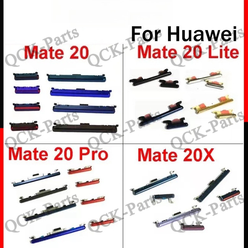 ปุ่มปรับระดับเสียงไฟสําหรับ Huawei Mate 20 Pro 20 Lite 20X Up Down ปุ่มควบคุมเสียงซ่อม Flex Ribbon Cable อะไหล่