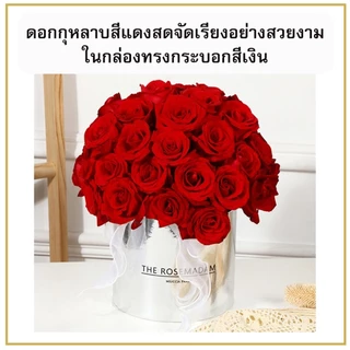 FSB0017 กล่องดอกไม้ทรงกลม ได้ทั้งใบเล็กและใบใหญ่ กล่อง พร้อมส่งในไทย ใช้เป็นกล่องของขวัญได้