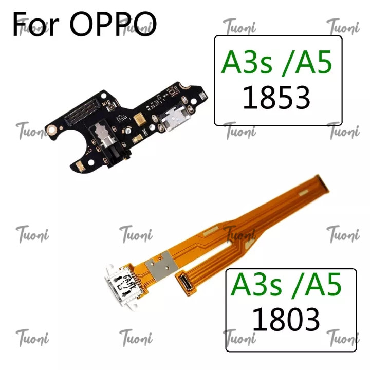 สําหรับ OPPO A3S / A5 1803 / 1853 เครื่องชาร์จ USB ชาร์จ BoardFlex สายพร้อมไมโครโฟนอะไหล่