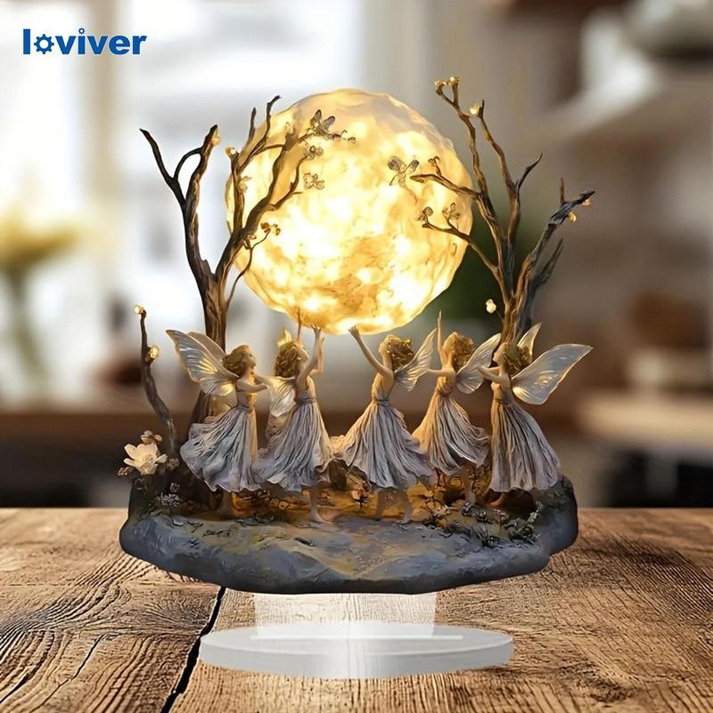 [Loviver] อะคริลิค Fairies Moon ตกแต่งฐาน 2D คอลเลกชันงานศิลปะตกแต่งเดสก์ท็อปเครื่องประดับสําหรับห้องนอนตู้ครบรอบ
