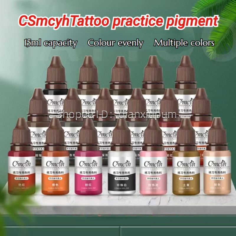 [มีจําหน่าย]csmcyh สักคิ้วถาวรฝึกเม็ดสี15มิลลิลิตรสักคิ้วหมึกแต่งหน้าถาวรสักสามเณรฝึกหมึกเครื่องมือแต่งหน้า