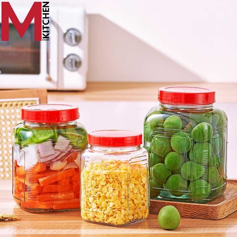 M KITCHEN โหลแก้ว ขวดโหล โหลใส่น้ำชงขาย โหลดองสุรา โหลดองบ๊วย มีฝาปิด สูญญากาศ 2911