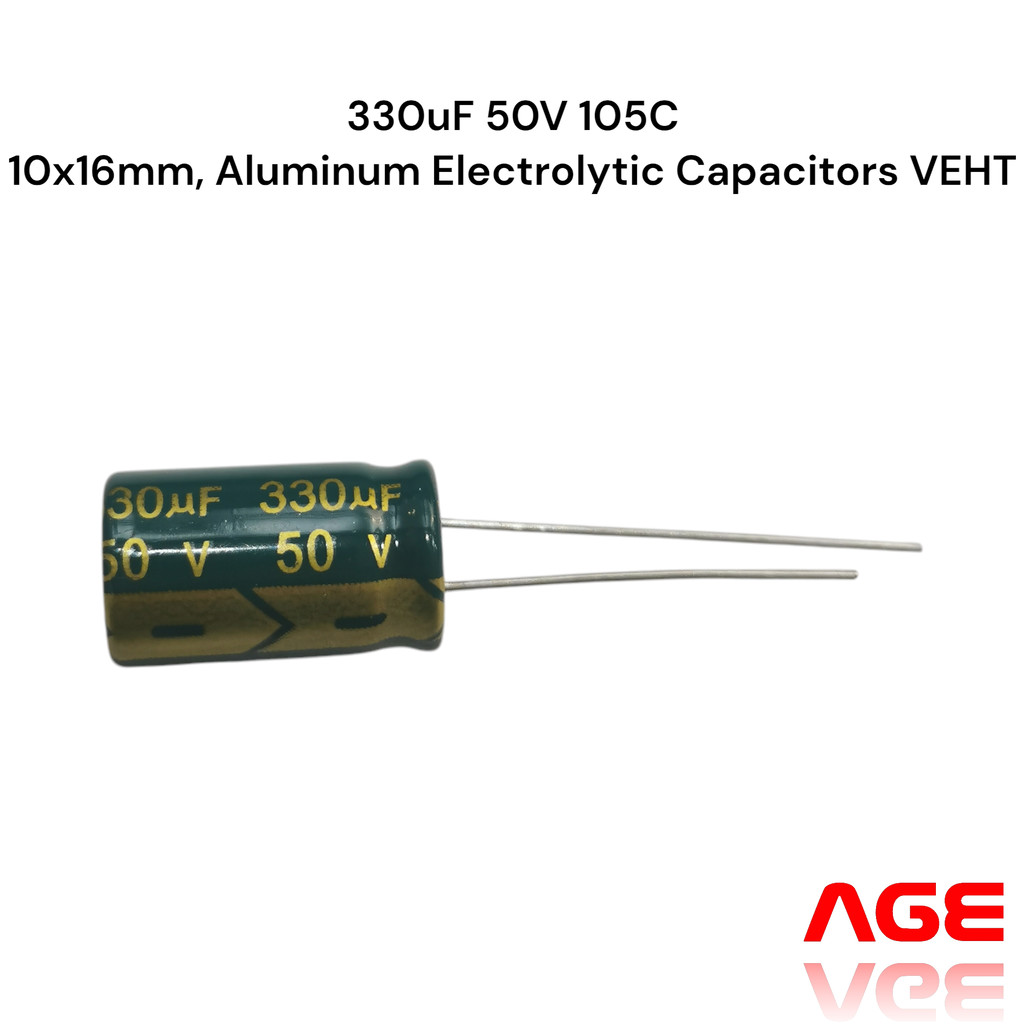 330uF 50V 105C,10X16mm, Aluminum Electrolytic Capacitors VEHT