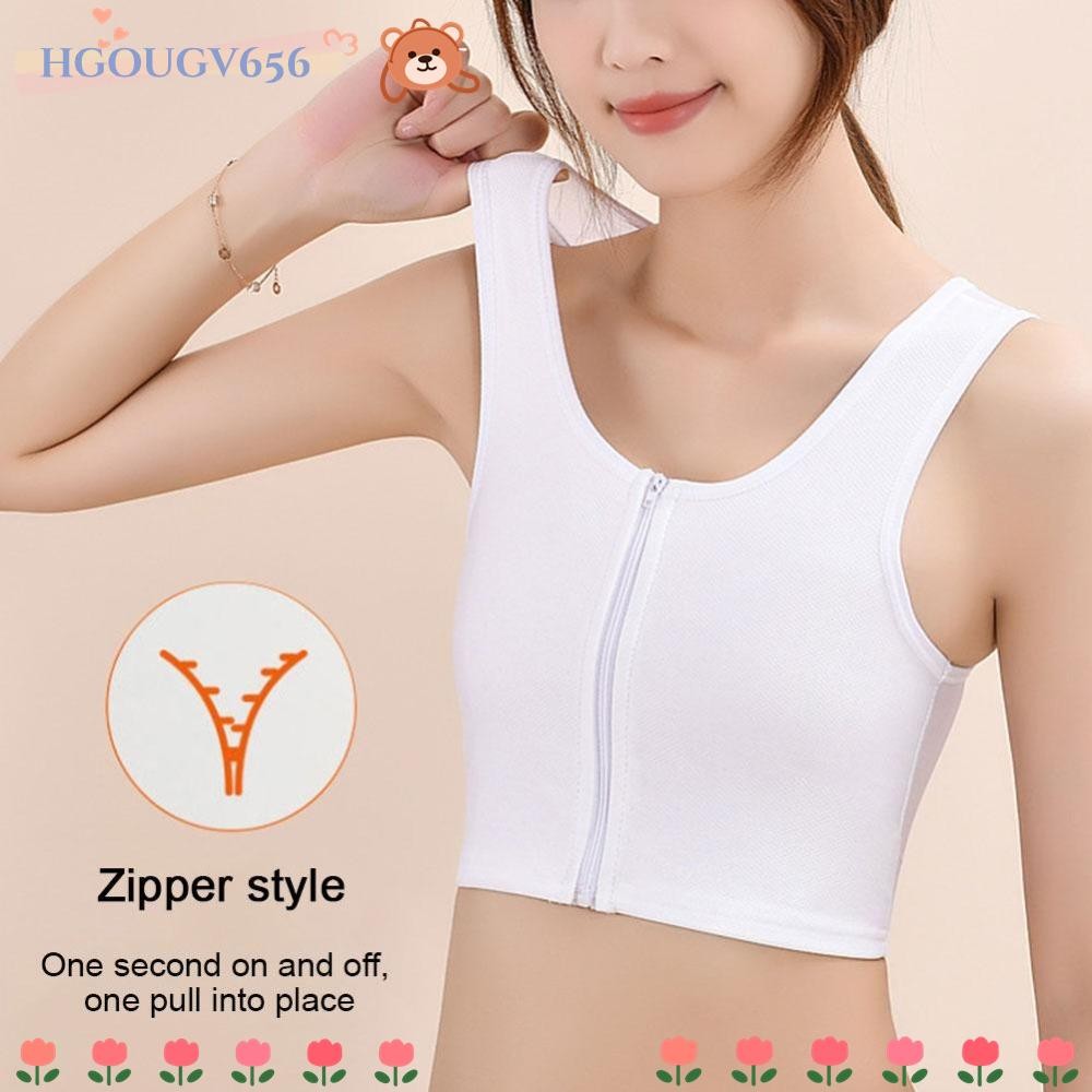 Hgougv656 Zip Corset Bra,กระชับสบาย Non Bandage Tank Tops,ด้านหน้าซิปBreathable Shapingเสื้อผ้าเหงื่อหน้าอกสําหรับผู้หญิง