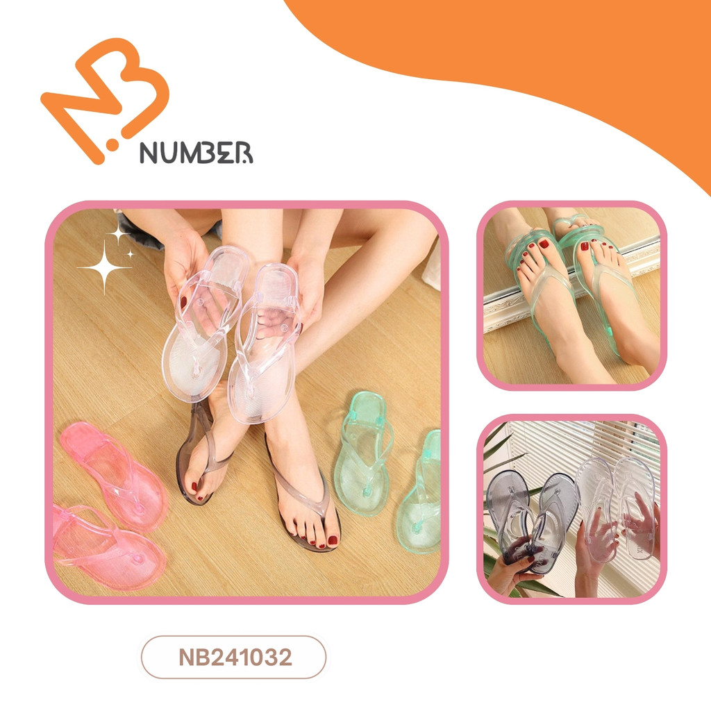 รองเท้าแตะเจลลี่ใส ทรงหูคีบ สีสันน่ารัก เบาสบาย ไซส์ 36-41