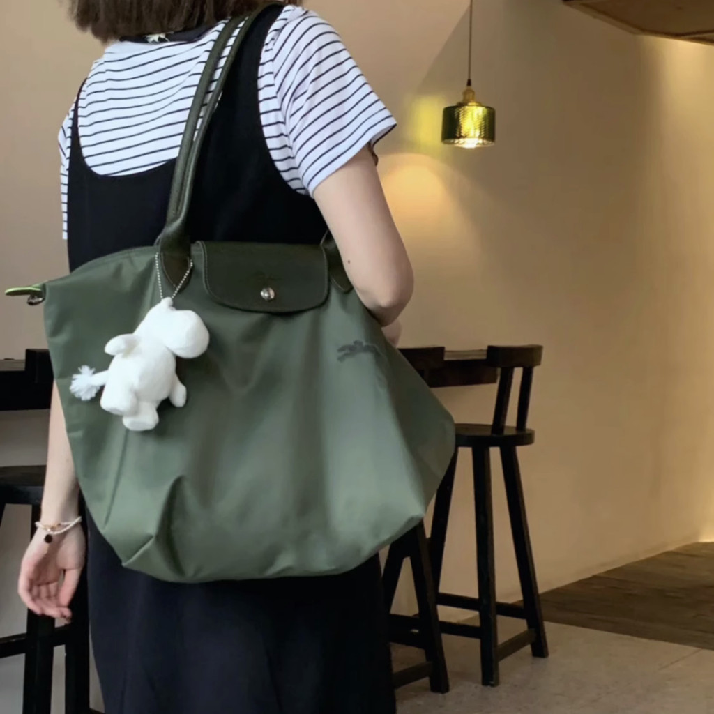 【ห่อของขวัญ】สินค้ามีพร้อมส่งที่ไทย กระเป๋า Longchamp แท้ lepliager กระเป๋าโท้ตหูยาว กระเป๋าช้อปปิ้งแบบพับได้