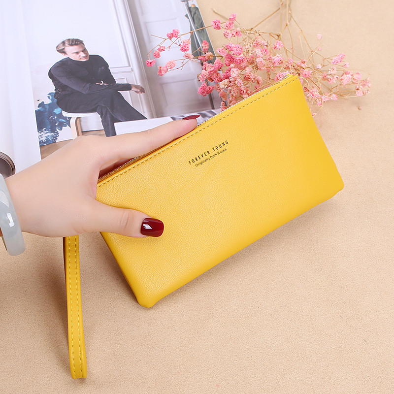ซิปกระเป๋าคลัทช์กระเป๋าใส่เหรียญกระเป๋าสตางค์สไตล์ใหม่สุภาพสตรีกระเป๋าสตางค์ยาวความจุขนาดใหญ่สุภาพสตรีกระเป๋าสตางค