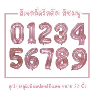 ลูกโป่งอลูมิเนียมฟอยล์สีพาสเทล ตัวเลข 0123456789 สีเจลลี่คริสตัล ขนาด 32 นิ้ว 🎈💎 (N40)