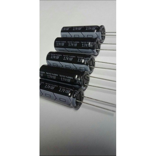 (24ชิ้น) 10F 2.7V (10ล้านไมโคร)ELNA สีดำ ขนาด12x30mm. TAIYO YUDEN ซุปเปอร์คาปาซิเตอร์