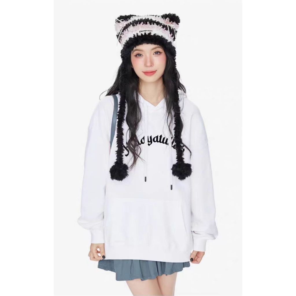 เสื้อฮู้ดผ้าคอตตอนหนา คอตตอน 100% อุ่นสบาย เหมาะสำหรับคู่รัก M-5XL ECB