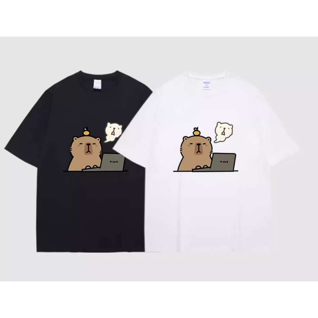 COD🔥 ล็อตใหม่ล่าสุด🔥เสื้อยืดแขนสั้นพิมพ์ลายการ์ตูนสำหรับผู้ชาย ผ้าฝ้ายแท้ ขนาดใหญ่ คอกลมหลวม สวมใส่สบายและทันสมัย