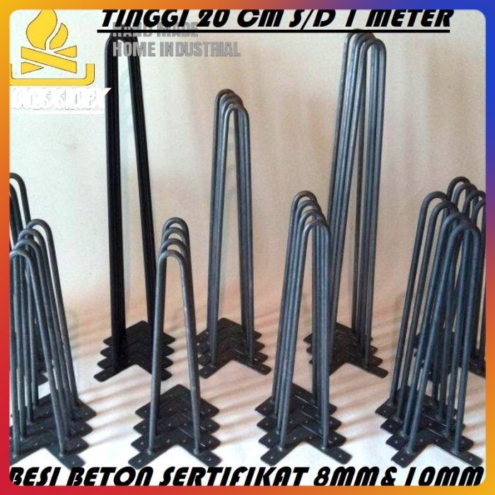 IRON TABLE LEGS/HAIRPIN TABLE LEGS INDUSTRAL TABLE LEGS - 8 MM, 30 CM - 10 mm, 70cm