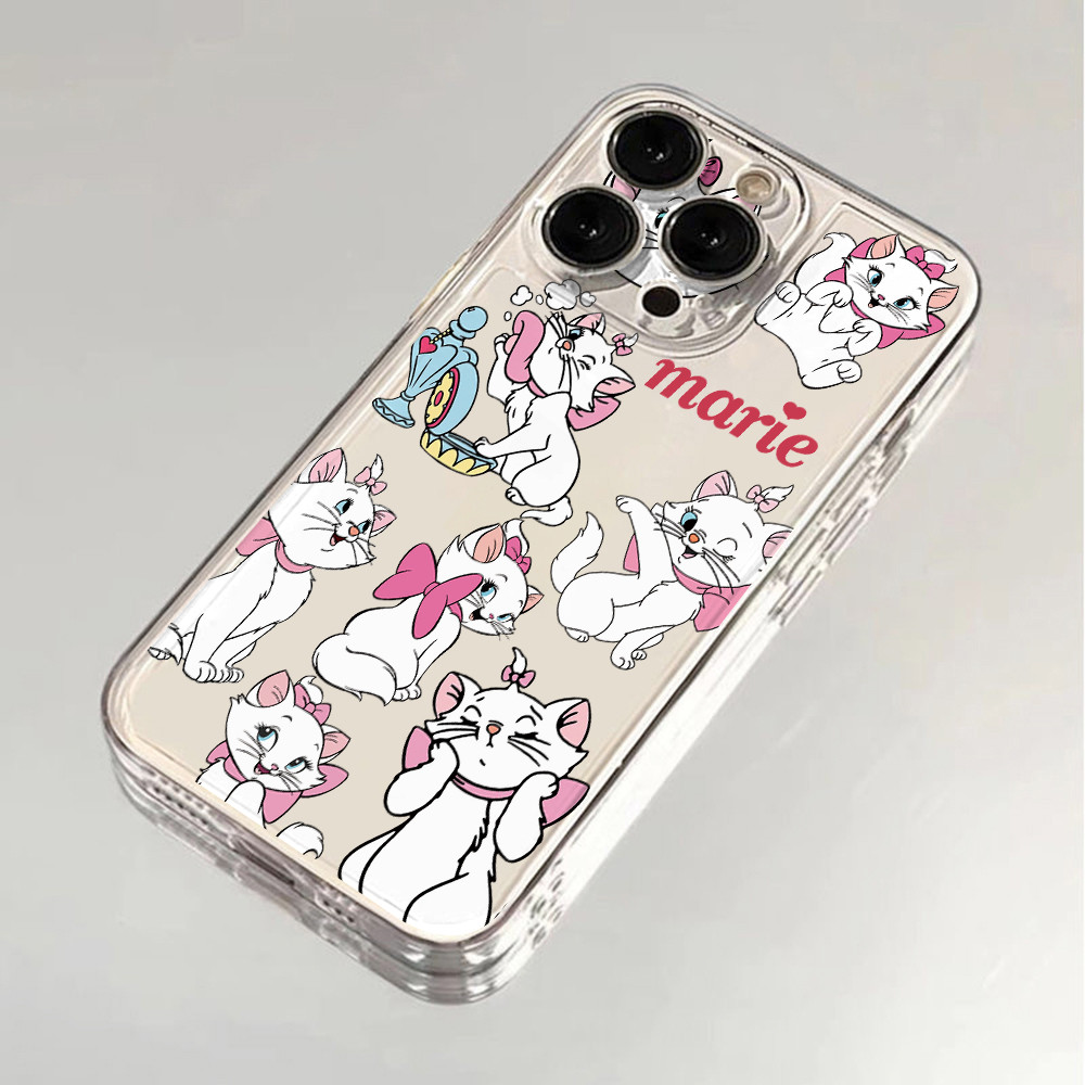 Aristocats Marie CatปลอกสําหรับOppo A98 A97 A96 A92 A78 A77 A76 A73 A72 A60 A57 A55 A53 A33 A32 A31 2020 A16 5G Clearฝาครอบโทรศัพท์กันกระแทกแบบนุ่ม
