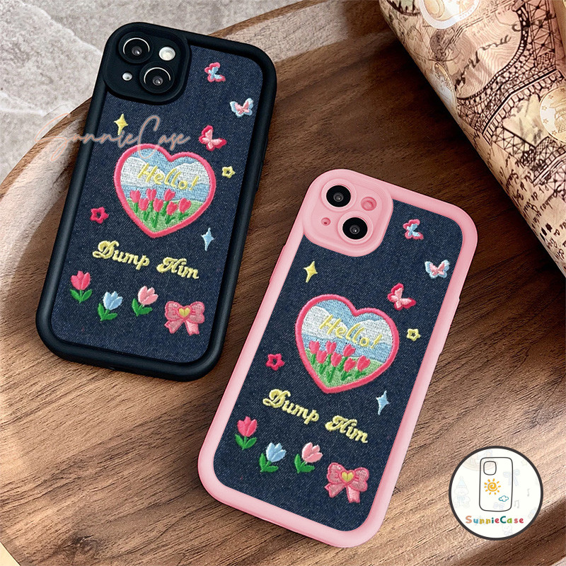 ปักลายหัวใจเดนิม สำหรับ เคส Redmi 19A 12 13C 10C 2C 9T A1 9C 10A 9 NFC Note 9 10 8 12 11 11s Pro Max POCO M6 Pro ความรัก - รูปที่ 6