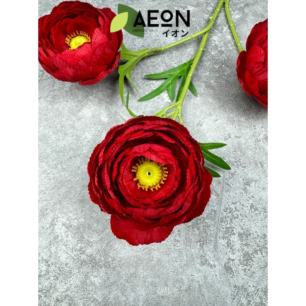 AEON - C79 YANG (x3) ดอกดอกโบตั๋น ผ้าไหม 65CM ARTIFICIAL FLOWERS DECORATION ROOM HOME OFFICE STUDIO