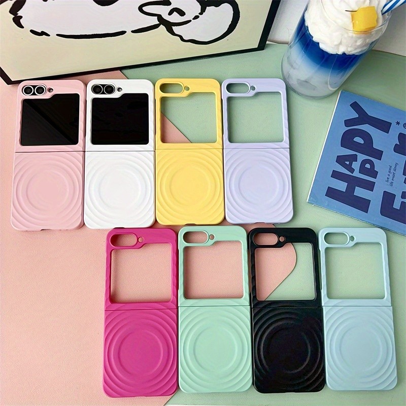 SAMSUNG Pure Color Skin Feeling Waveเคสโทรศัพท์แม่เหล็กสําหรับSamsung Galaxy Z Flip 6 Flip 7 7FE Fli