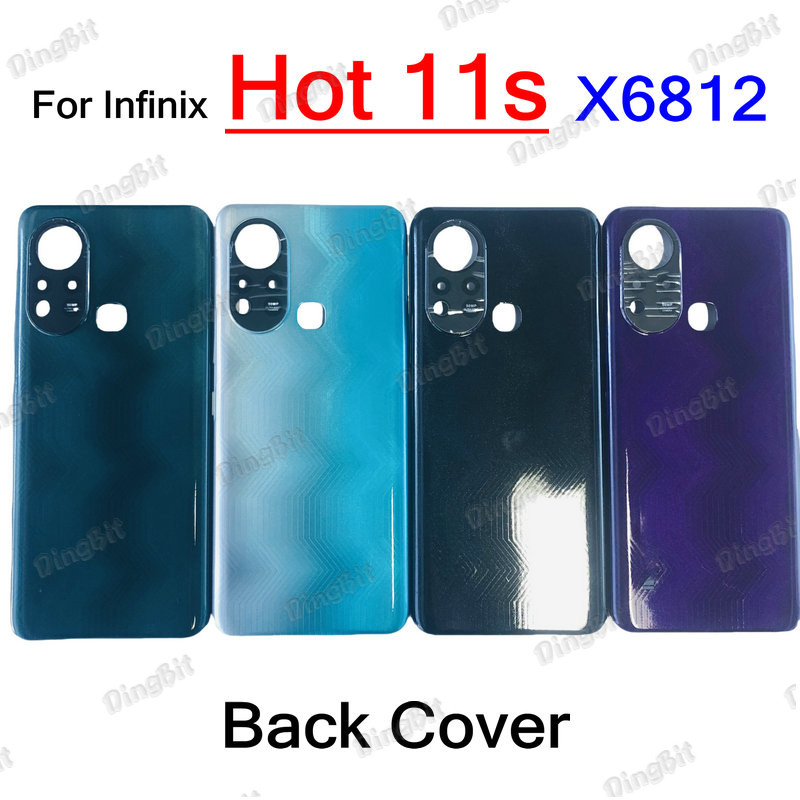 สําหรับ Infinix Hot 11s X6812 X6812B ฝาฝาหลังแบตเตอรี่ด้านหลังกระจกประตูด้านหลังกรณีเปลี่ยนชิ้นส่วน