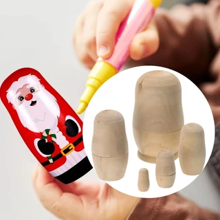 ชุด5ชิ้น ตุ๊กตาไม้เปล่า DIY ทำตุ๊กตารัสเซียเอง ของเล่นงานฝีมือสําหรับเด็กmatrioska