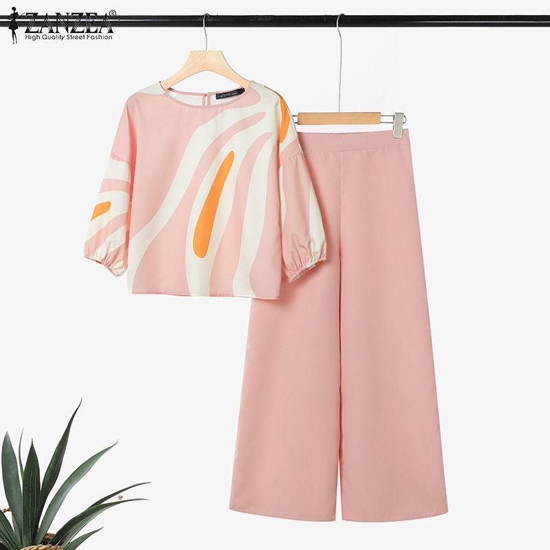 ZANZEA ซานเซีย ชุดลำลองผู้หญิง แขน3/4 ยืดหยุ่น ทรงกว้าง มีกระเป๋า