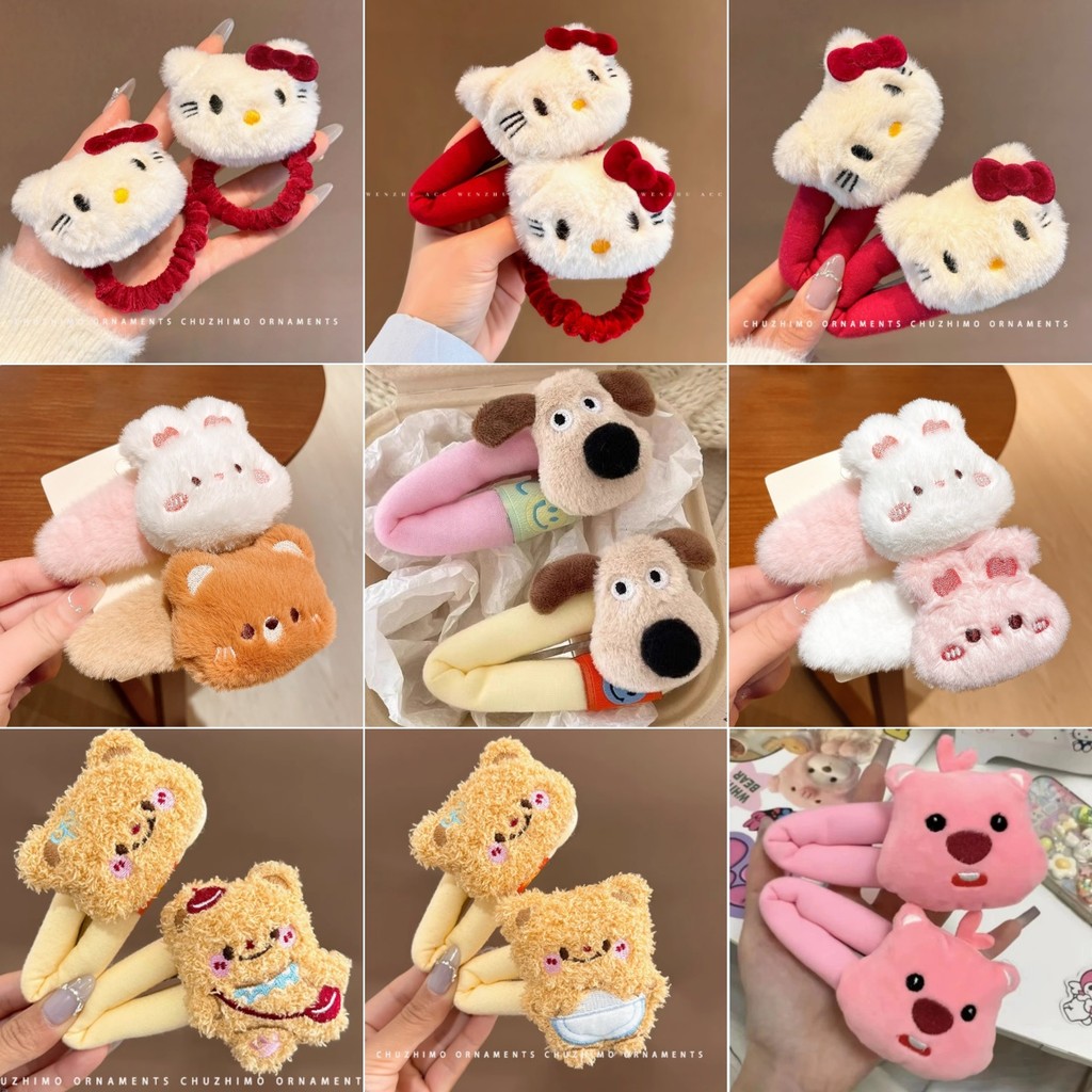 กิ๊บติดผมลูกสุนัขการ์ตูนสำหรับเด็กผู้หญิงล้างหน้า, กิ๊บหน้าม้าด้านข้าง, กิ๊บบีบีขนาดใหญ่, กิ๊บติดผมเ