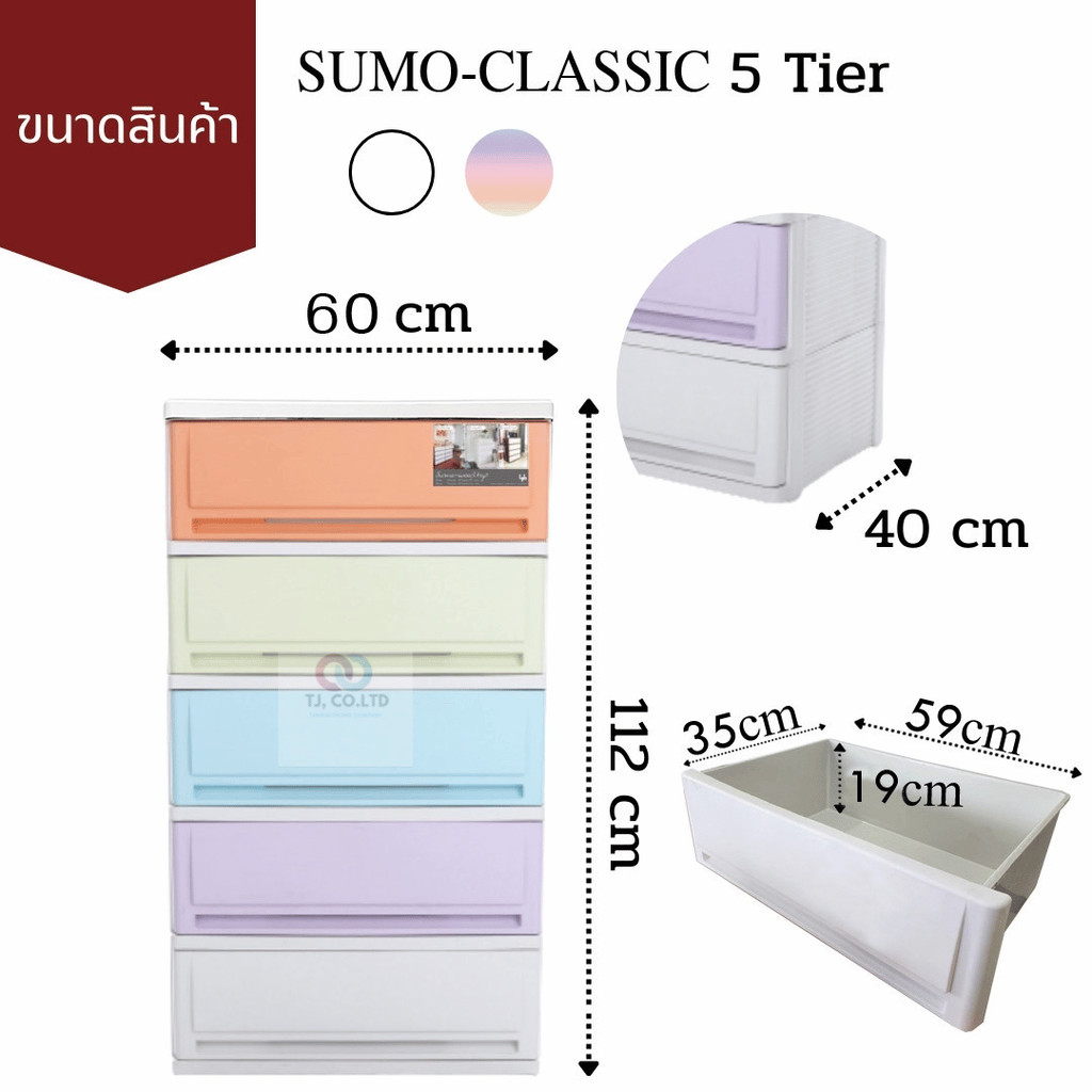 NEW ออกใบกำกับภาษีได้ ตู้ลิ้นชัก SUMO PLASTIC TOP ราคาถูก โดนใจ ประหยัด