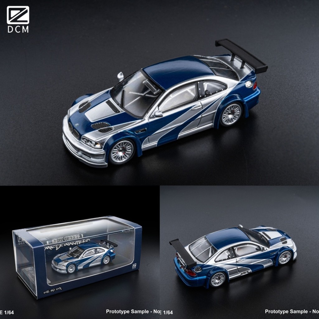M 1: 64 BMW BMW M3 E46 GTR รถความเร็วระดับพรีเมียมโมเดลรถโลหะผสม