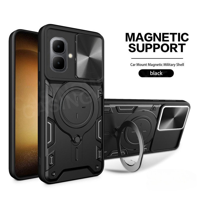 ปลอกสําหรับ Infinix Smart 10 สมาร์ท 8 9 8 Pro 10 Plus Smart10 + 4G 5G 2025 แหวนเกราะขาตั้งวงเล็บสไลด์หน้าต่างเคสโทรศัพท์ป้องกันเต็มรูปแบบกันกระแทก Anti Fall Drop