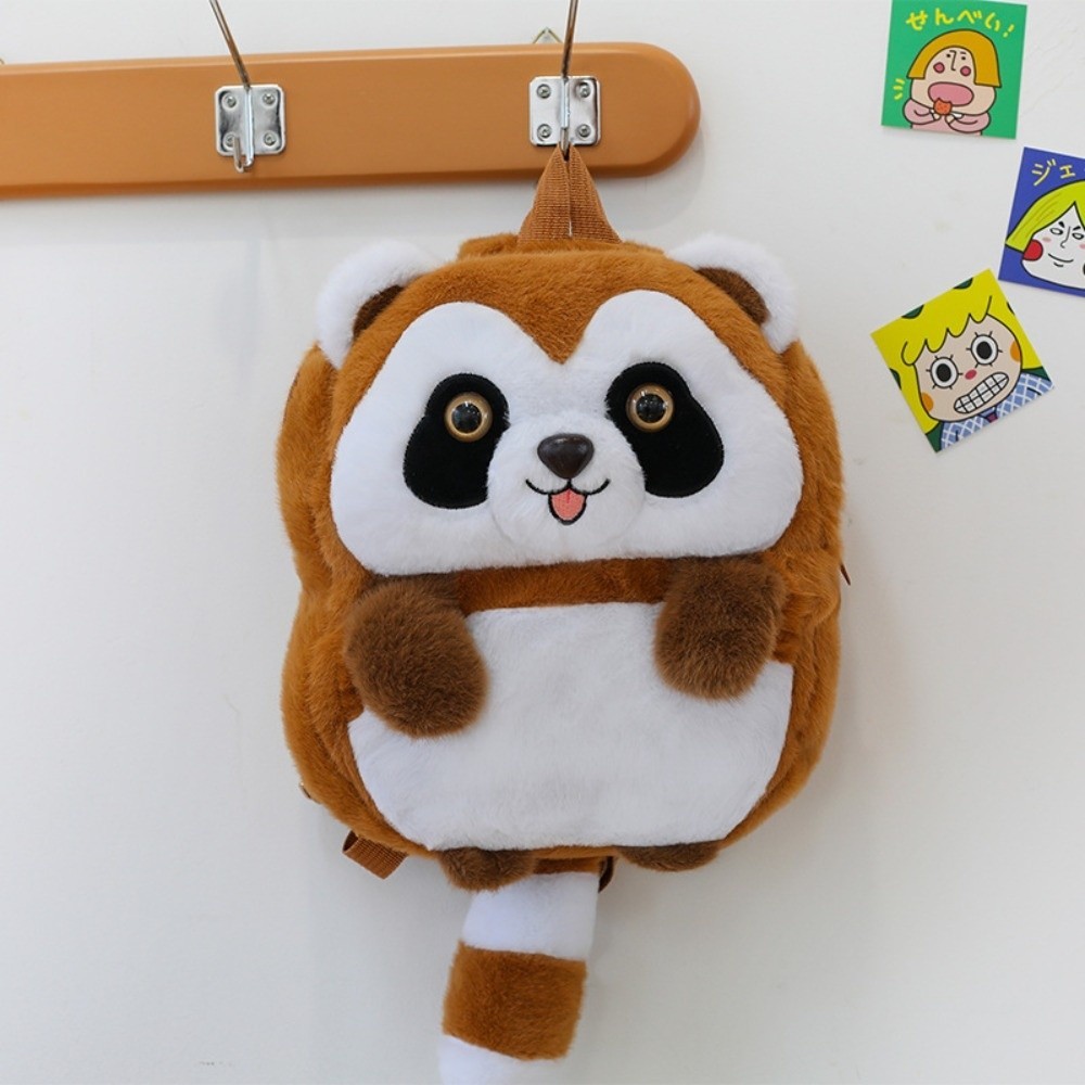 กระเป๋าเป้ตุ๊กตาแรคคูน น่ารัก นุ่ม สบาย พกพาสะดวกสำหรับทุกวันและการเรียน - รูปที่ 4