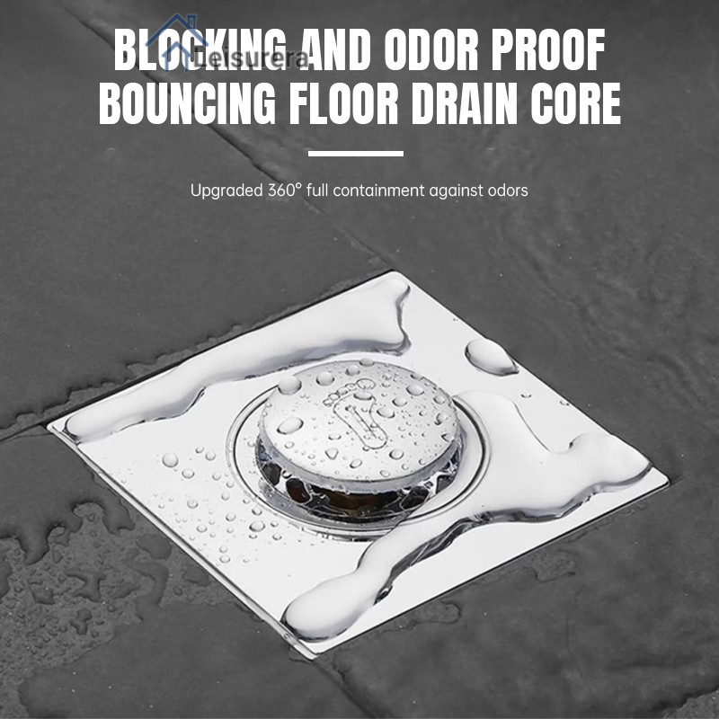 ✨ท่อระบายน้ำสแตนเลสป้องกันกลิ่น Bounce Core Drain ในห้องน้ำแบบใช้เท้า