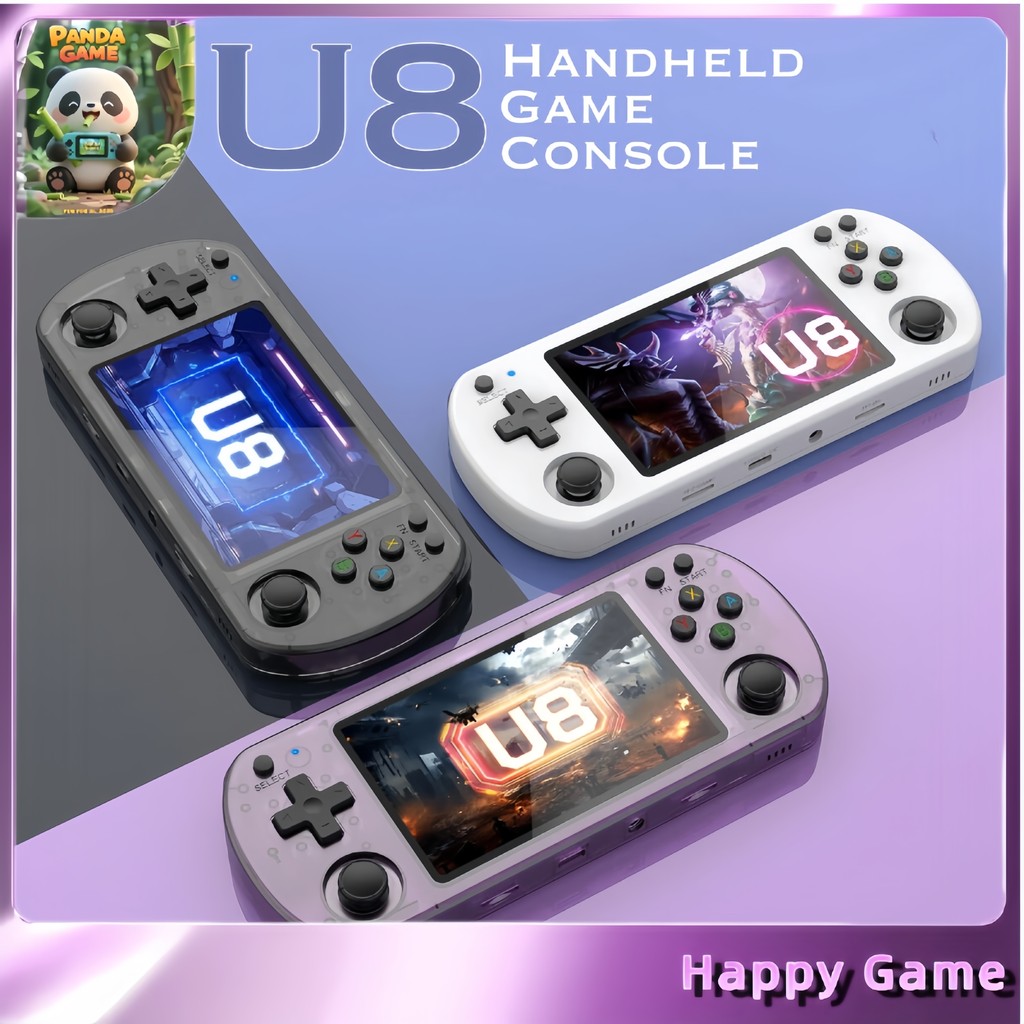 🔥เกมกด เกมส์บอย เครื่องเกม U8  Game player Retro Mini Handheld Game Console HD IPS ปาล์ม
